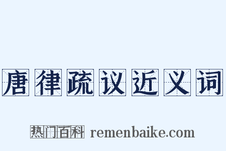 唐律疏议近义词是什么意思的图片